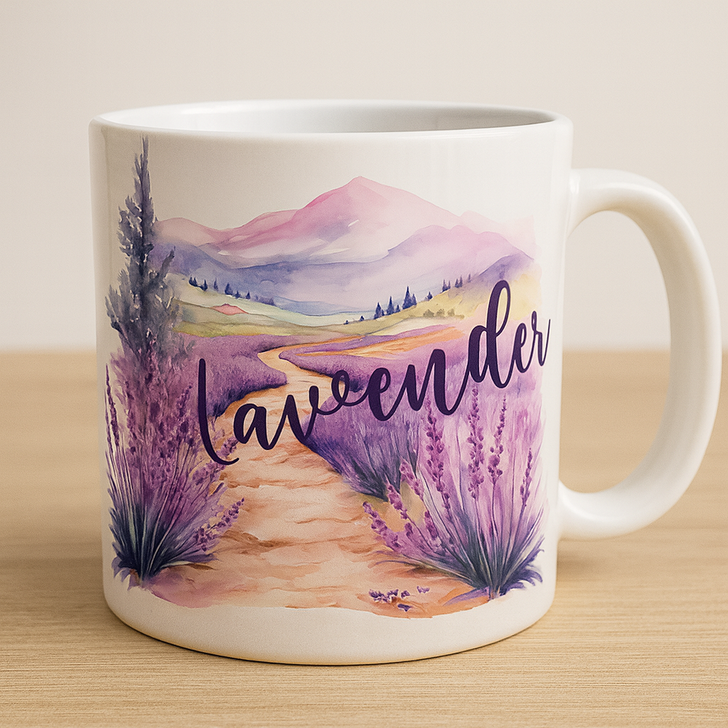 Lavender – Keramik Tasse mit Aquarell-Design