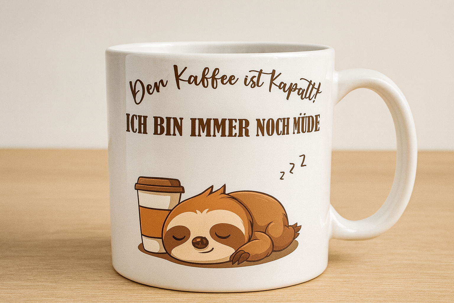 Lustige Faultier-Tasse
