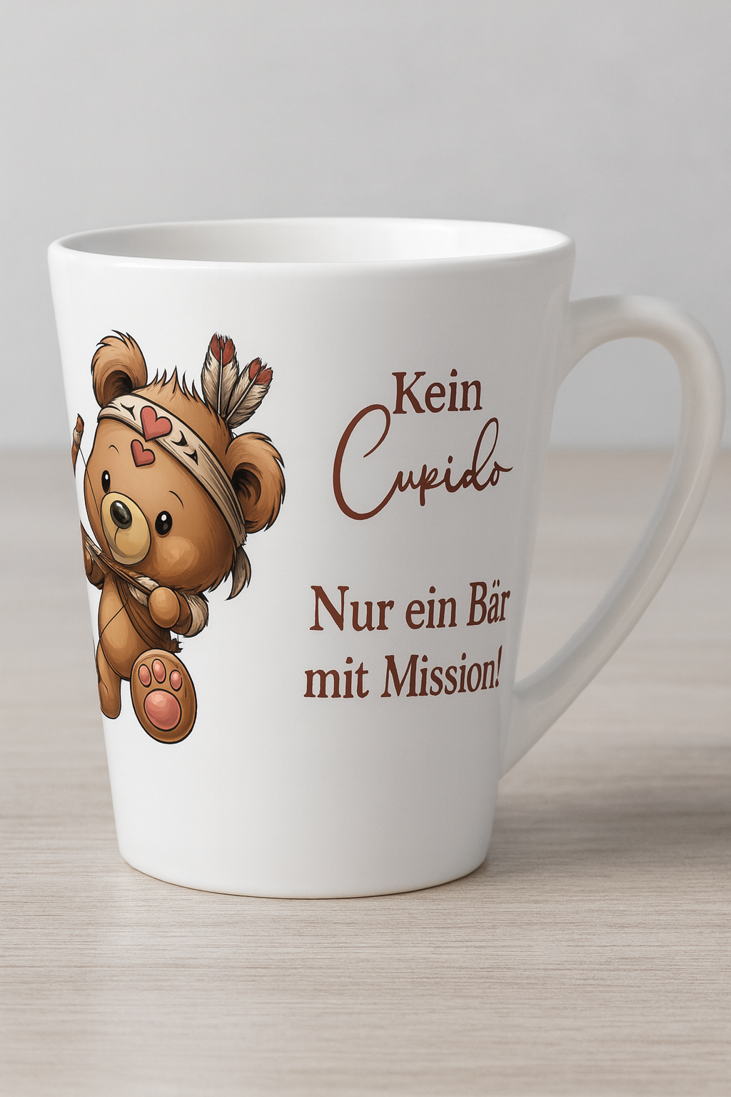🧸 Latte Becher „Kein Cupido – nur ein Bär mit Mission!“