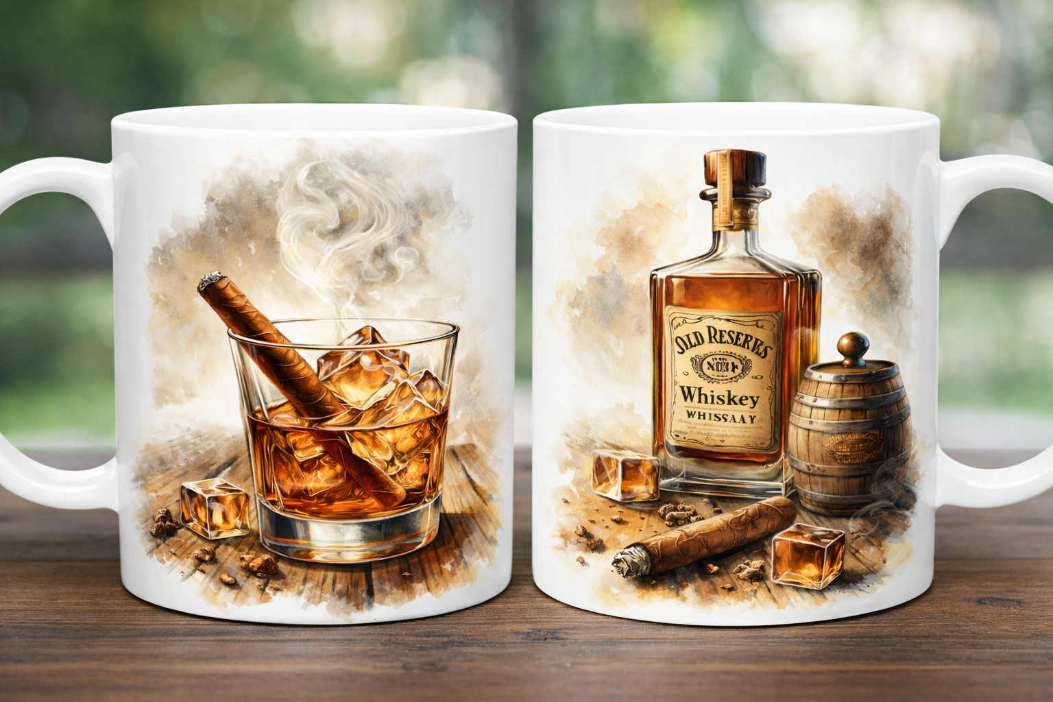 Whisky & Zigarre – Herrenbecher im Premium-Design – Bild 2